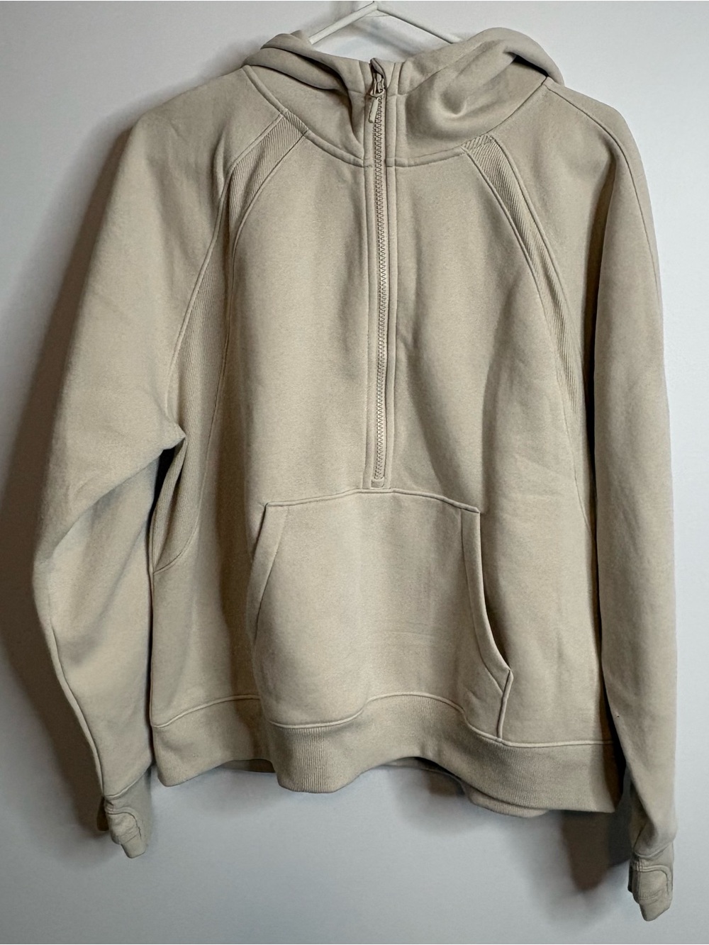 Lole Half-Zip Hoodie Sweatshirt in Beige Size XL NWOT